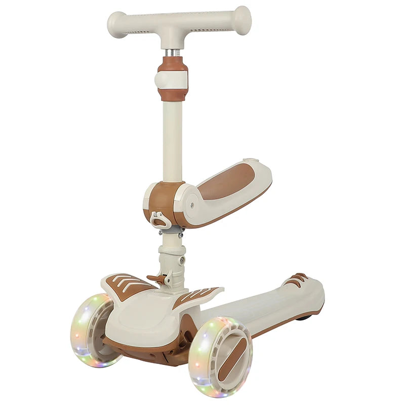 Wholesale Kids Scooter Multi-Mode Switching Gravity Steering Widened Wheelbase Rear Brake Adjustable Handlebar Plastic Foldable