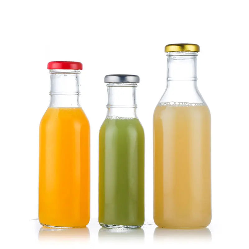 In Stock 250ml 350ml 500ml Glass Juice Dispenser with Screw Cap for Fruit Juices Beverages Coffee