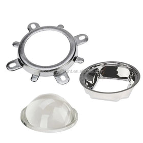 1 Set 44mm LED Lens Optical Glass 60 Degree + 50mm Reflector Collimator + Fixed Bracket for COB Chip
