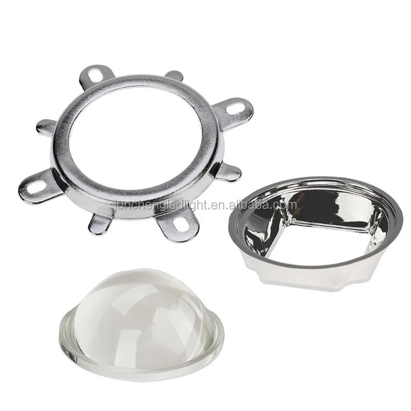 1 Set 44mm LED Lens Optical Glass 60 Degree + 50mm Reflector Collimator + Fixed Bracket for COB Chip