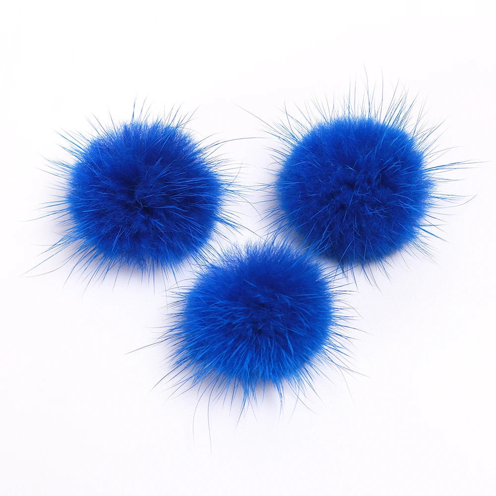 Real Mink Fur Ball Pompoms for Decoration 3cm Size Mink Fur Pompons Many Colours