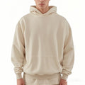 Wholesales  Men's Premium 100% Cotton Thick French Terry Hoodie Oversized Custom Logo Streetwear Pullover Plain Hoodie for Men