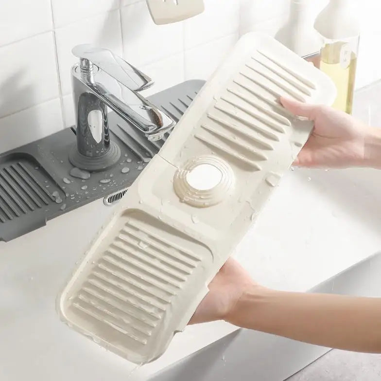 Factory Direct Sale Silicone Faucet Mat Water Splash Pad Silicone Draining Mat Kitchen Sink Faucet Mat