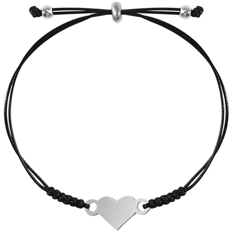 Stainless Steel Heart Star butterfly Infinity Moon Sun bar Dandelion Mother Daughter Charm Macrame Cord Bracelets