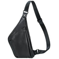 Dropshipping Men Women Soft Black Business Genuine Cow Leather Sling Shoulder Crossbody Bag Full Grain Leather Chest Bag