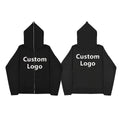 Wholesale Unisex Custom Logo Printed 100% Cotton Mens Oversize Full Zip Hoodie Mens Hooded Pullover with Plain Style