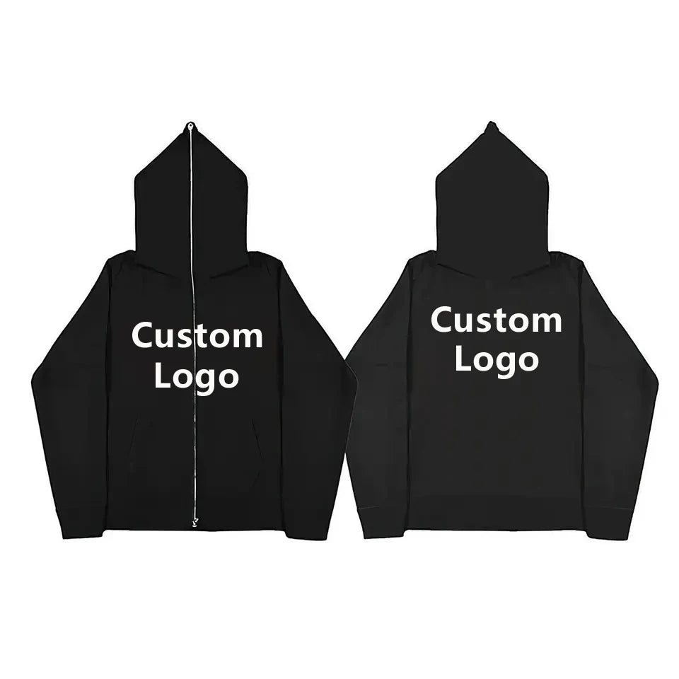 Wholesale Unisex Custom Logo Printed 100% Cotton Mens Oversize Full Zip Hoodie Mens Hooded Pullover with Plain Style