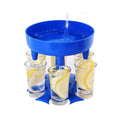 6 Shot Glasses Dispenser and Plastic Holder Multi-Cup Liquor Pourer with Stand