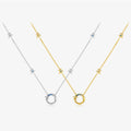 FUAMAY 2025 Hot Sale Round Lock Necklace Dainty 18K Gold Plated Silver 925 Star Charm Round Circle Lock Necklace with Star