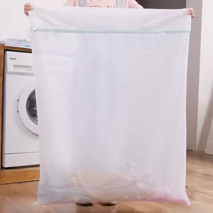 Custom Extra Large Mesh Laundry Bag with Logo for Hotel and Travel Wholesale Shoe and Cloth Washing Use
