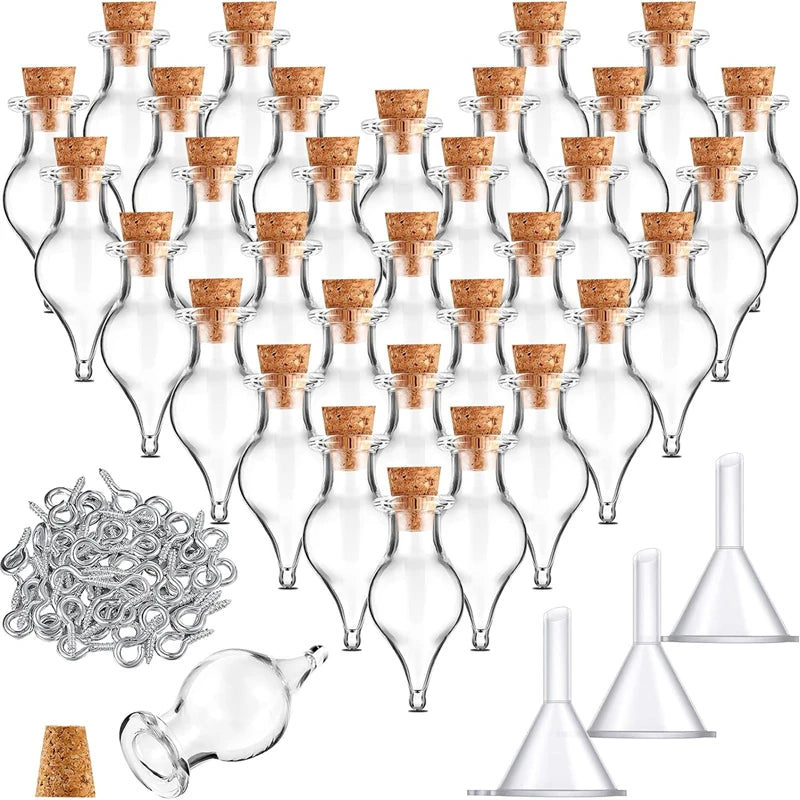 2ml Mini Clear Glass Bottle Tear Drops Jars Vials Wishing Bottle for Decoration or Pendant