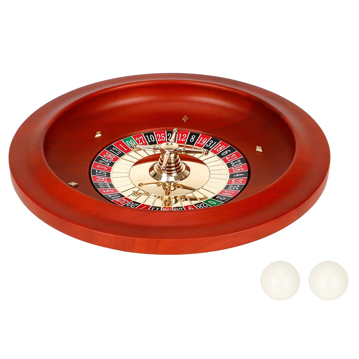 11 Inch Wooden Roulette Wheel Machine Solid Wood Casino Roulette Wheels for Adults With 2 Balls MegaBDM