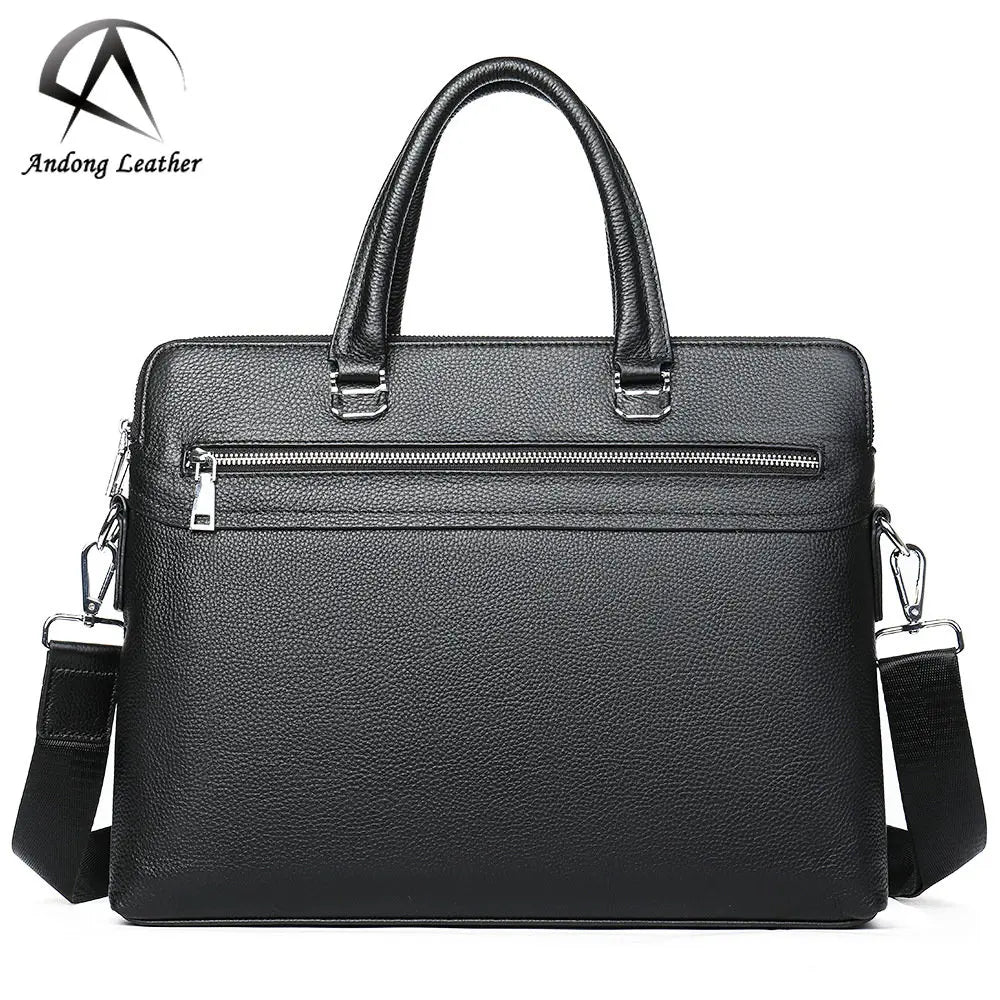 Briefcase for Men Genuine Cow Leather Male Business Crossbody Shoulder Bag Fashion Handbag 17610