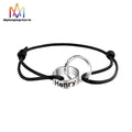 Customizable 8 Knot Double Ring Leather Cuff for Bracelet for Women Engravable Fashion Charm Bracelets
