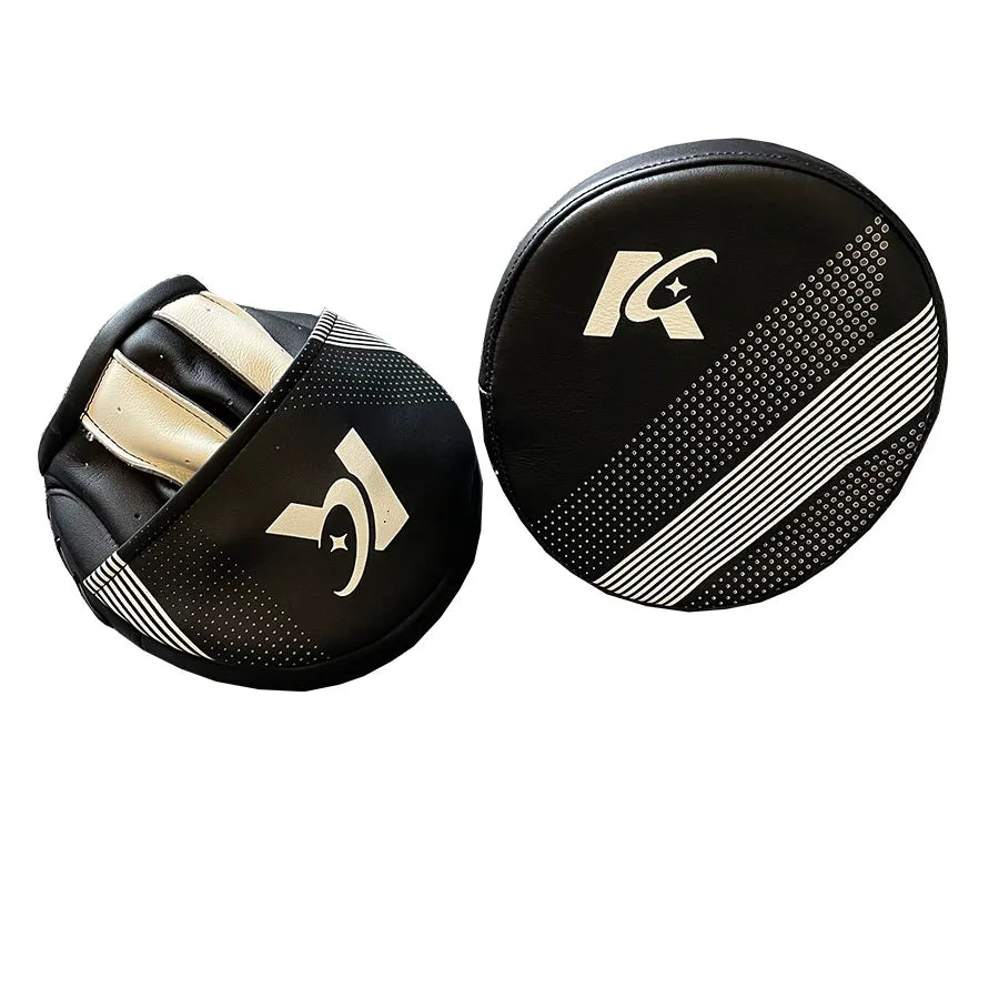 ANGTIAN Supplier Custom logo Microfiber Leather Boxing Focus Mitt Mma Muay Thai Kick Pads
