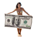 American British Canadian Flag Design Beach Towel with 100 USD 200 Euro 500 Euro Tropical Turkish Style