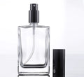 Hot Sell 30ml 50ml 100ml Empty clear Glass Spray Bottle Screw Aluminum Sprayer Rectangle Glass Perfume Bottle