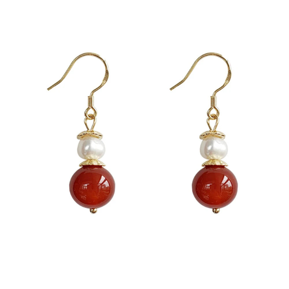 Wholesale Bulk Fashion Trendy Beautiful Copper Pearl Dangle Drop Earrings Working Party Daily Women Wedding Jewelry