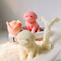 Cute Dog Candle Mold Animal Teddy Puppies Soy Wax Silicone Mould Puppy Dog Lover Home Decor