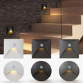 Modern Indoor Outdoor Stair Step Wall Lamp Motion Sensor 3W Recessed LED Step Light