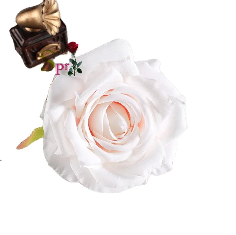 SPR 100PCS/LOT Zhejiang Artificial Wedding Christmas Easter Graduation Silk Fabric Rose DIY Single Flowers Heads Wall Backdrop