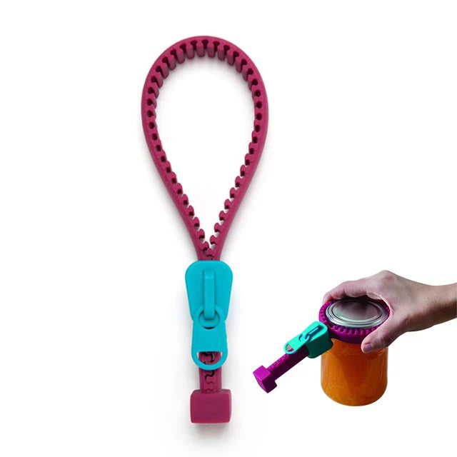 Zipper Design Silicone Bottle Opener Opening Jars and Bottles Tools Easy Can Opener for Weak Hands and Seniors With Arthritis