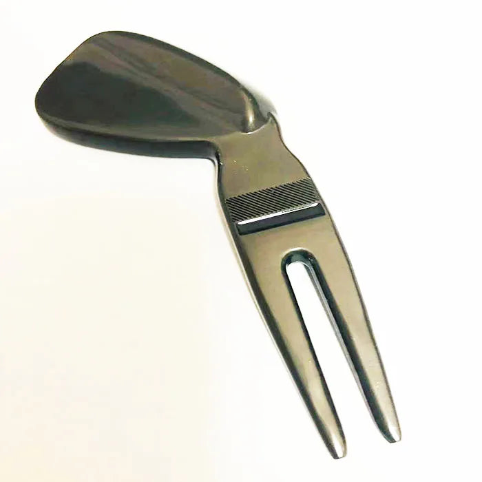 No Mould Fee Custom Logo Silver-Plated Model Wedge Metal Golf Divot Tool Golf Pitch Fork Tool Wholesale