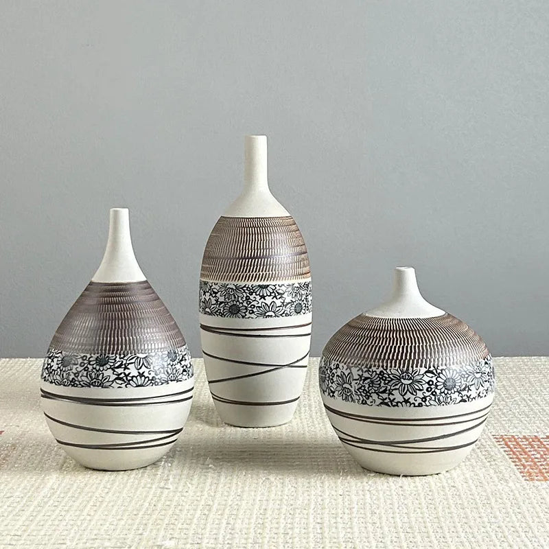 Handmade Jingdezhen Antiqued Ceramic Vase Custom Matt Glaze Nordic Style Tabletop Ornament for Modern Home Decor Wholesale