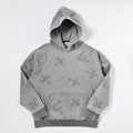 TOPSHOW High Quality Letter Applique Embroidered Pullover Hoodie Casual 100% Cotton Washed Hoodie for Men