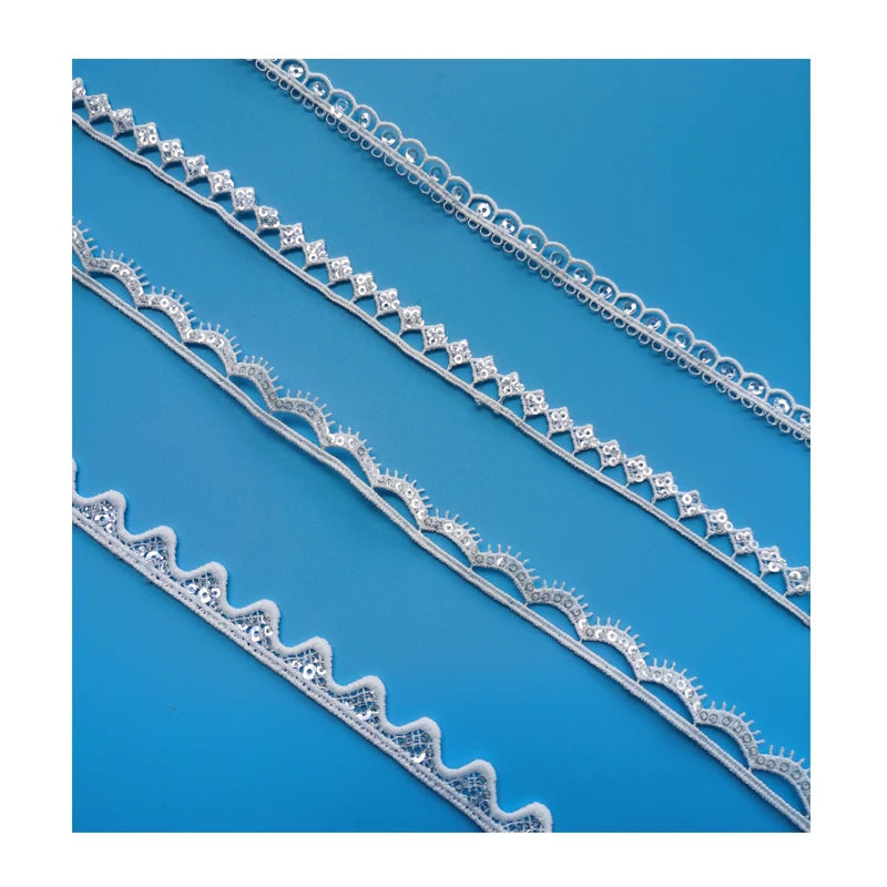 Manufacturer Factory Wholesale 100% Polyester Sequin Beaded Embroidery Trimming Lace