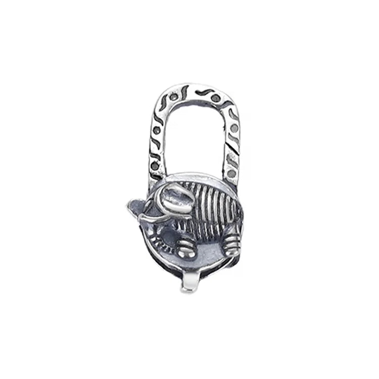 Elephant Lobster Hook Findings Oxidized 925 Silver Handmade Jewelry Clasp Lock for Bracelet Connecting