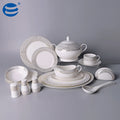 Luxury 61-Piece Royal Exquisite Embossed Gold Porcelain Dinnerware Set Classic Wedding Tableware Food Contact Safe Dishwasher