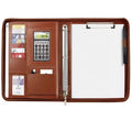 Multifunction Magnetic Handle PU Leather Document Holder Zipper Closure Business Office Custom Portfolio Folder for Men
