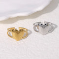 2026 New Jewelry Wholesale 18K Gold-plated Stainless Steel Heart Ring for Women