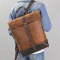 MARRANT Luxury Genuine Leather 15.6 Inch Laptop Backpack with YKK Zipper College School Travel Backpack Men Leather Backpack