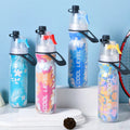 500ml Eco-Friendly BPA Free PE Spray Mist Sports Bottle Portable Keep Cooler for Fitness Outdoor Hiking Applicable for Adults