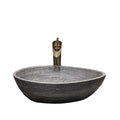 Above Counter Basin Splash-Proof Single Basin Ceramic Art Retro Oval Wash Basin for Home Bathroom MegaBDM