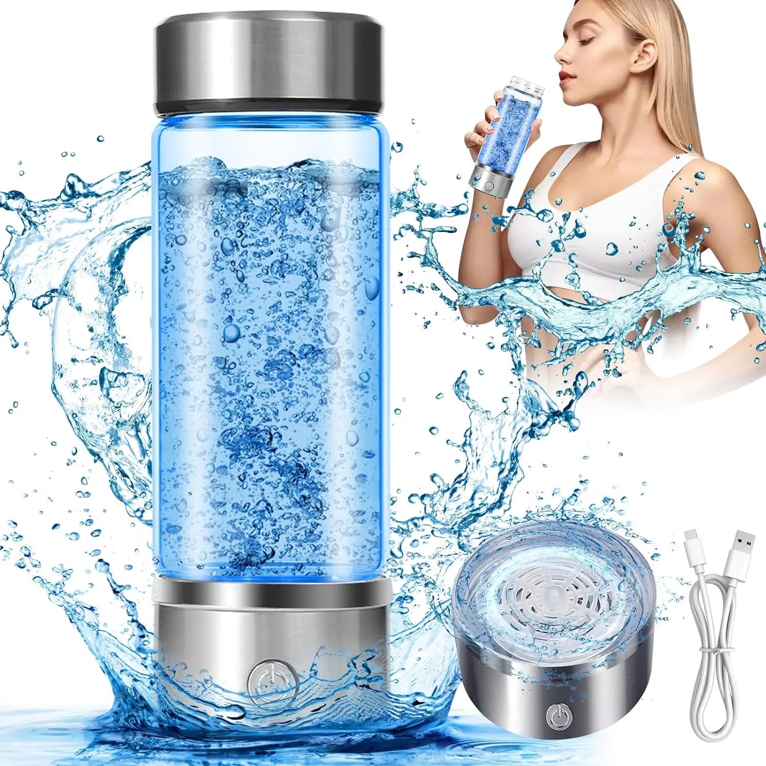 Portable Health Boosting Waterionizer Generator with SPE PEM Technology Hydrogen Water Bottle Generator