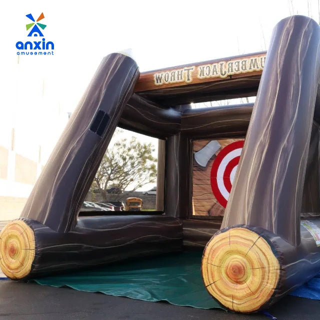 Find Similar Icon Outdoor Inflatable Game for Carnival Sports Fun Toy Challenge for Adults Kids | Inflatable AXE Throwing Game