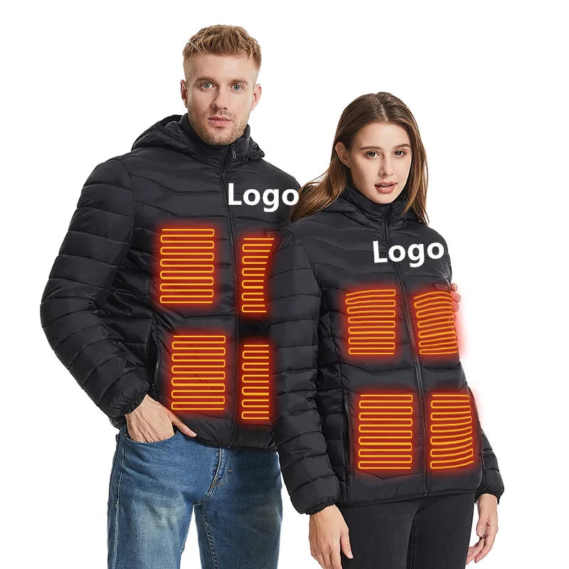 Custom Logo Men Women Casual Self-Heating USB Battery Electric Heated Jacket for Winter Verwarmde Jas