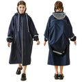 Wholesale PU Waterproof Kids Adult Reflective Backpackable Poncho Raincoats With Bag Space