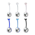 14 Gauge Acrylic CZ Gem Belly Button Navel Ring Comfortable Crystal Pregnant Body Piercing Women Weddings Featuring Pearl