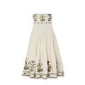 2025 Women Custom Summer Embroidery Halter Sleeveless Flowing Long Dress