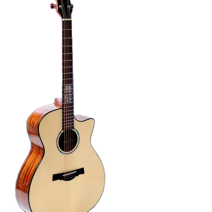 Geake Moye High End 40-Inch Cutaway Acoustic Electric Guitar Solid Spruce Mahogany All Bone Rosewood Nato Wood Handmade Factory