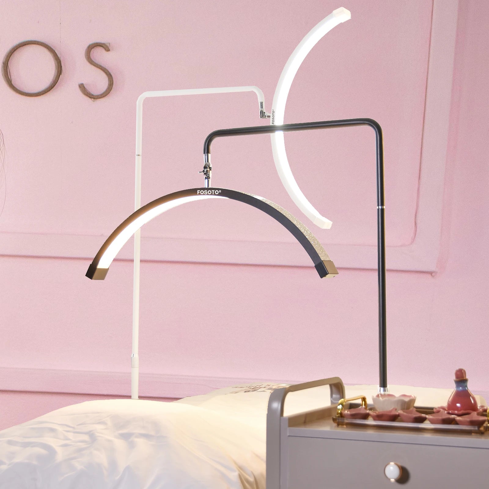 FOSOTO New Arrival 28inch Multiple Lashes Floor Lamp 45W Photography Lighting Led Ring Fill Selfie Light for Lash Makeup Tattoo