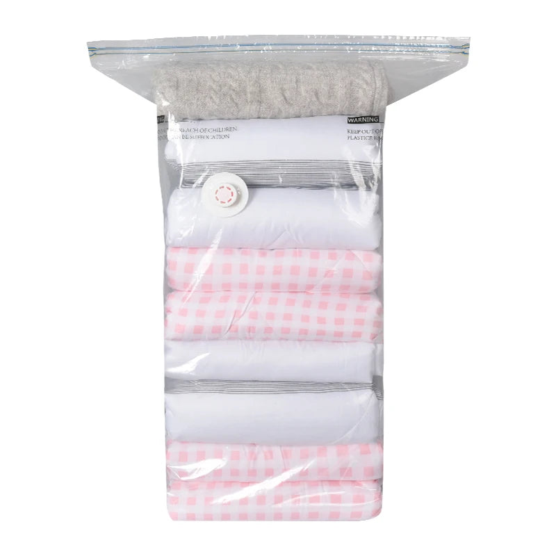 Cube Space Saver Vacuum Storage Bags Double Zipper Compression Clothing Bedding 80% Space Saving Explosion Proof Valve PA+PE