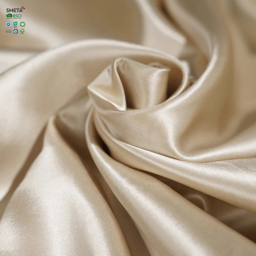Wholesale 19MM 114CM 100% Mulberry Silk Fabric Plain Dyed Charmeuse Fabric