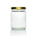 Clear Wide Mouth Airtight Round Glass Jar with Glass+Metal Lid and Screw Cap for Honey Jam Seasonings & Condiments Canned Food