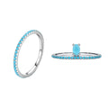 New Arrival Quality Fine Jewelry Rhodium Plated 925 Sterling Silver Exquisite Circle Zircon Eternity Wedding & Party Rings