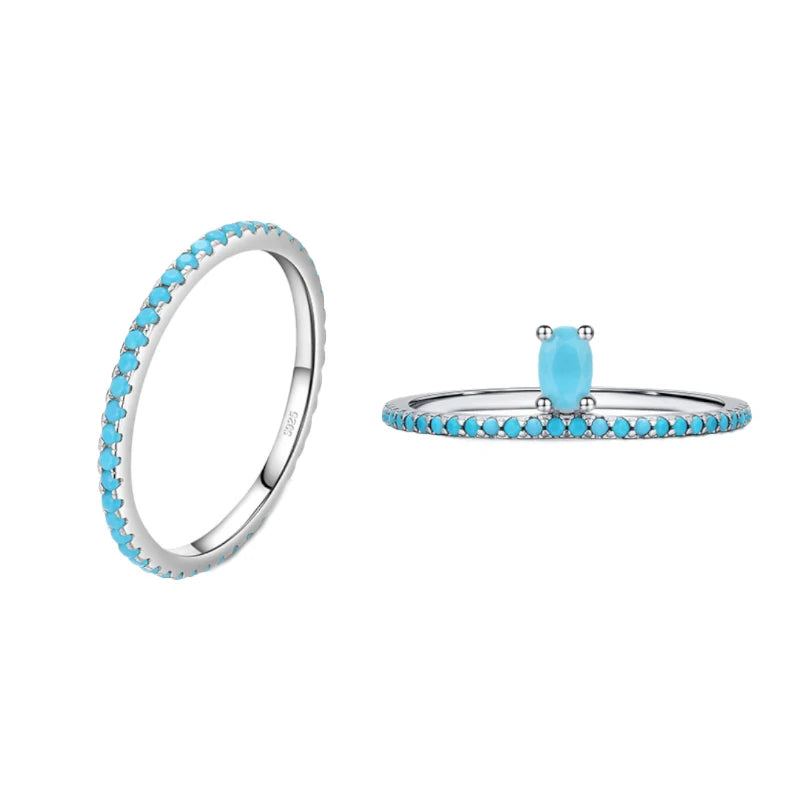 New Arrival Quality Fine Jewelry Rhodium Plated 925 Sterling Silver Exquisite Circle Zircon Eternity Wedding & Party Rings
